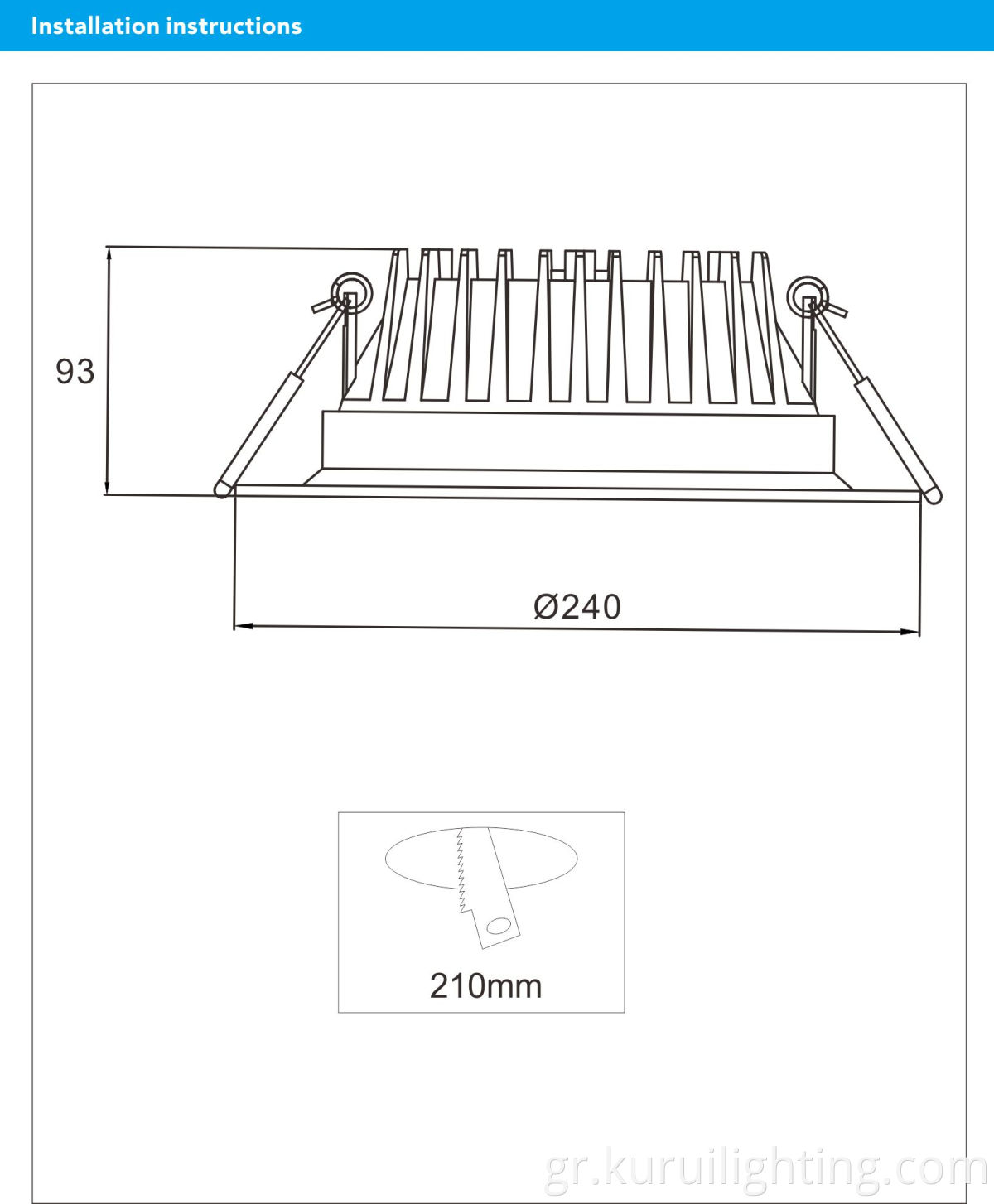 30W Led Downlight Size